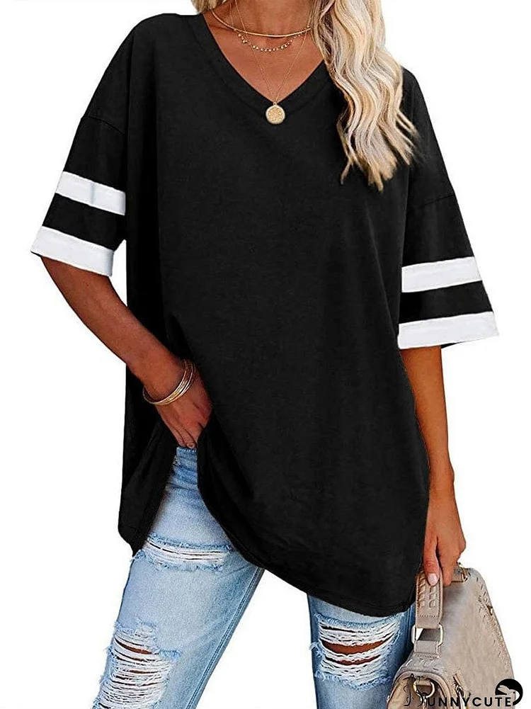 Half Sleeve V-Neck T-Shirt