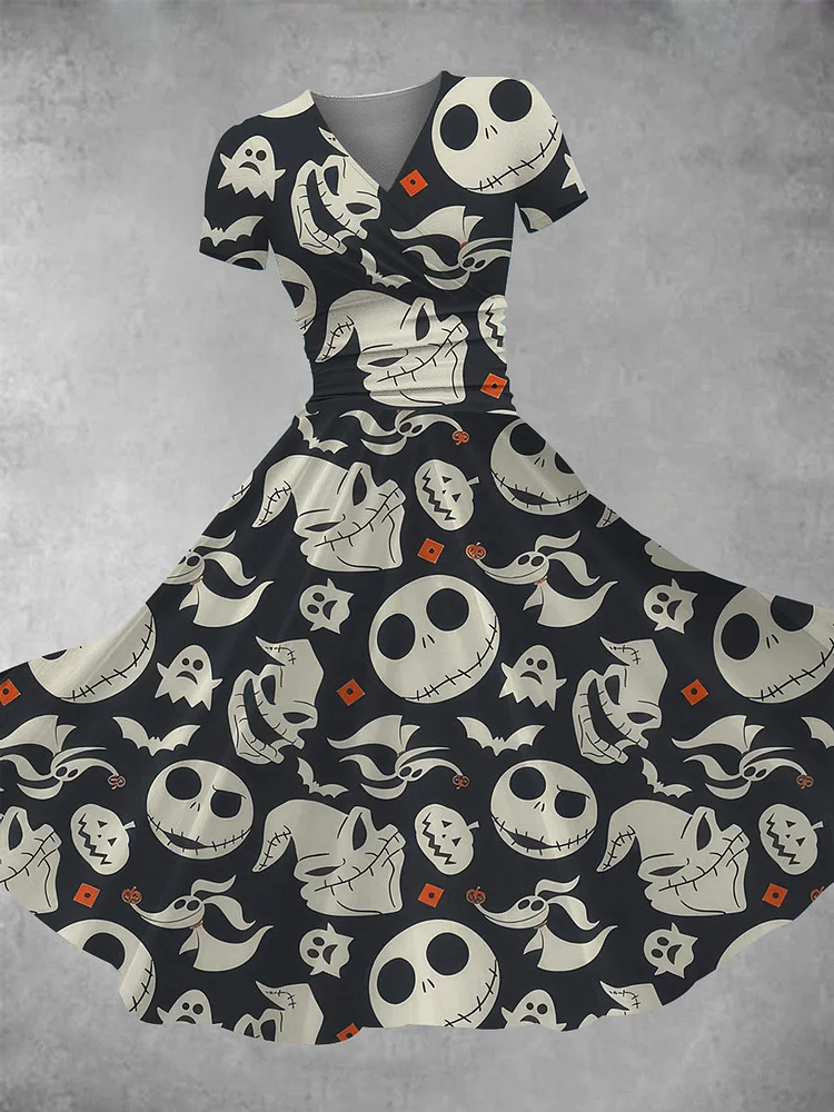 Women's Vintage Halloween Print Maxi Dress