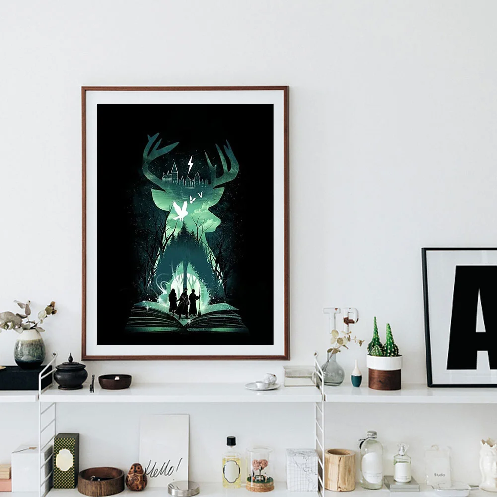 Full Round Diamond Painting 30*40cm - Animation Silhouette