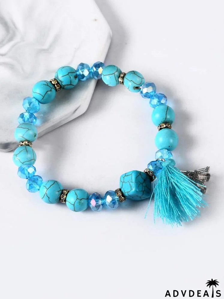 tassel Decor Beaded Bracelet