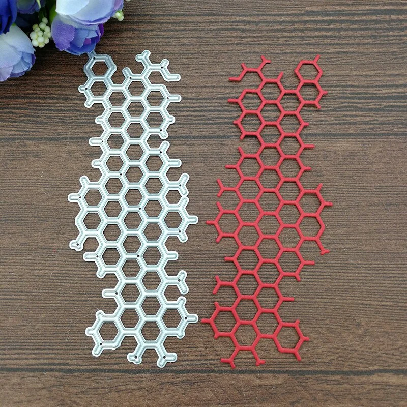 AOKEDIY Honeycomb Metal Cutting Dies Stencil Scrapbooking Photo Album Card Paper Embossing Craft DIY Dies Cut