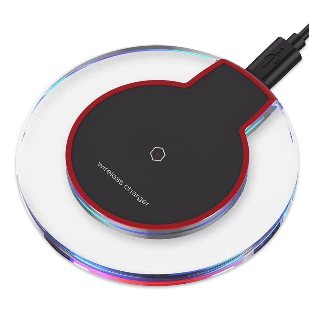 

K9 Crystal Anti-slip Qi Wireless Charger Ultra-thin Phone Charging Pad, White, 501 Original