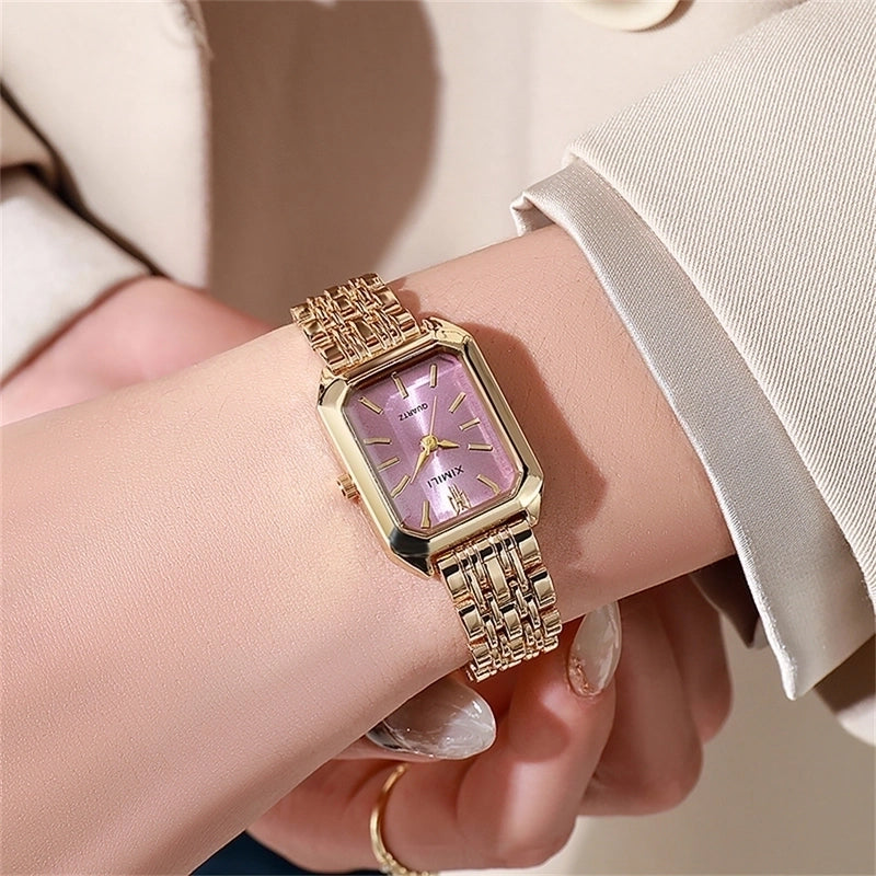 Fashion New Stainless Steel Women’s Business Casual Quartz Watch Light Luxury Women’s Stainless Steel Student Watch