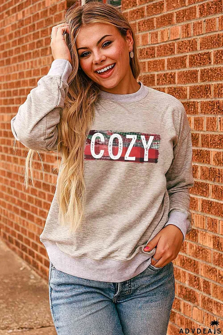 COZY Graphic Drop Shoulder Sweatshirt