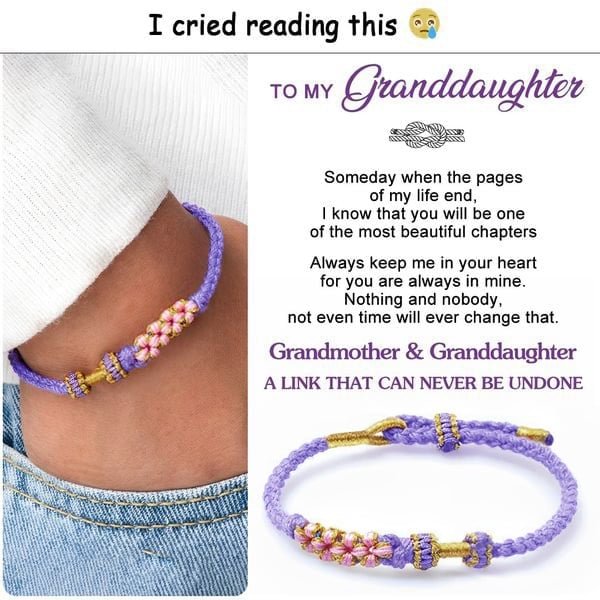Last Day 75% Off- To My Granddaughter "A link that can never be undone" Peach Blossom Bracelet