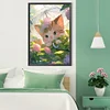(40*60cm)Cat with Umbrella - Full Round Drill Diamond Painting