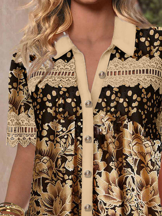 Women Half Sleeve V-neck Solid Color Dress