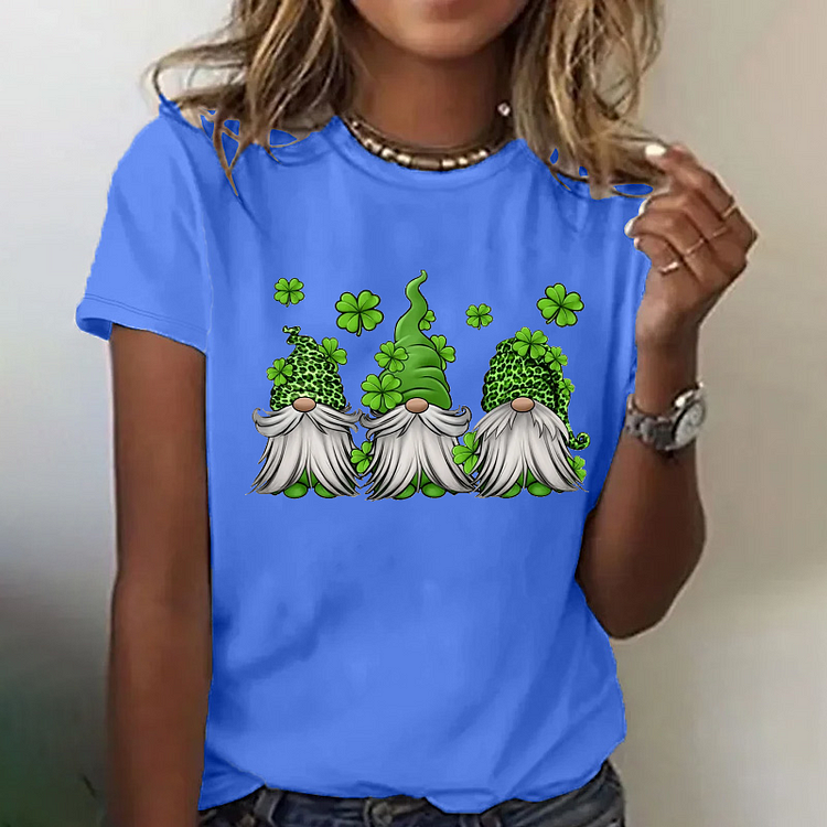St. Patrick's Gnomes Print T-shirt