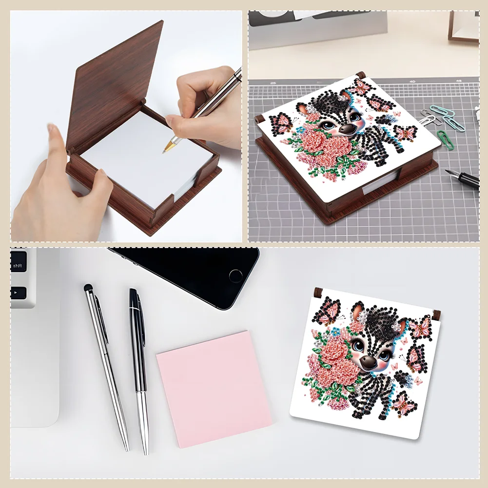 DIY Butterfly Zebra Diamond Painting Note Box Paper 160 Sheets of Paper for DIY Art Craft