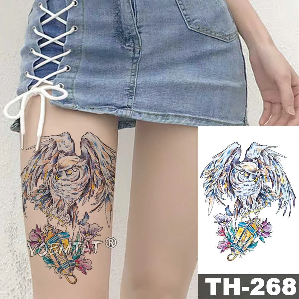 Sdrawing Geometric Rose Fox Wolf Waterproof Temporary Tattoo Sticker Swan Elk Animals Flash Tattoos Body Art Fake tatoo