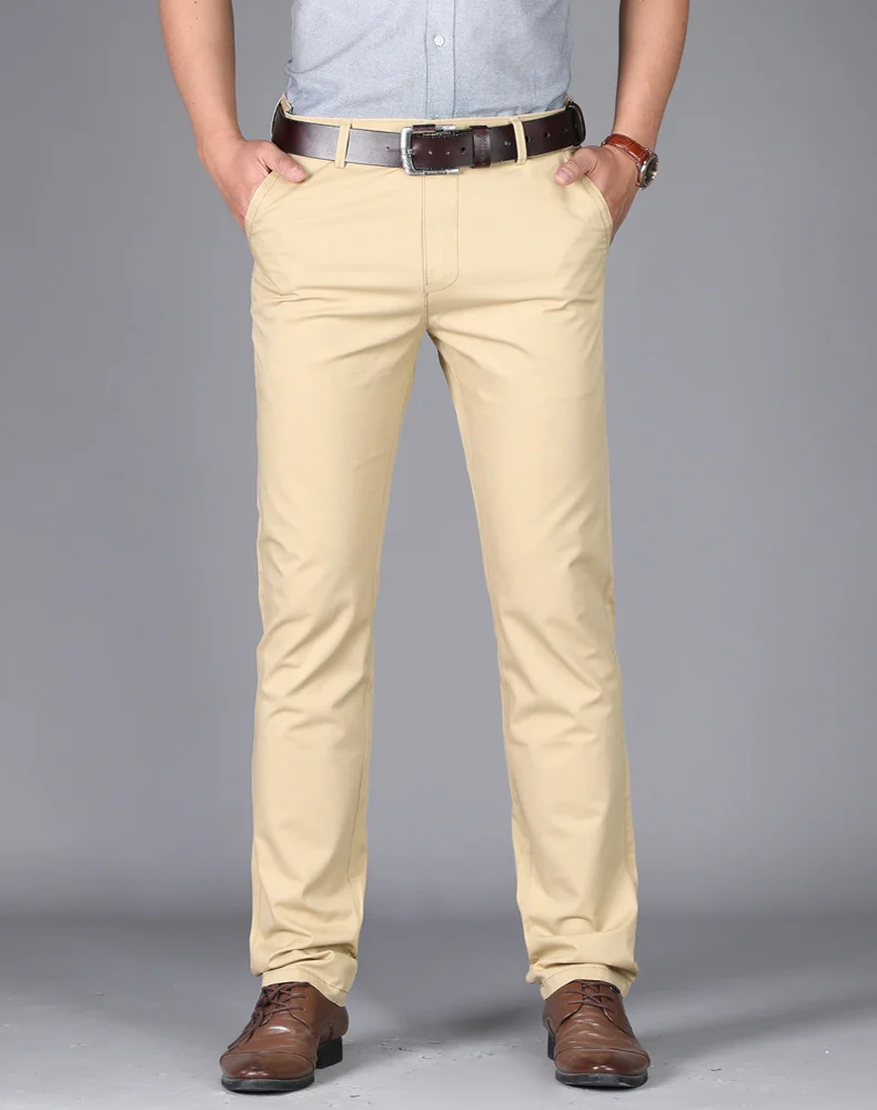 Men's Business Casual Cotton Straight Trousers