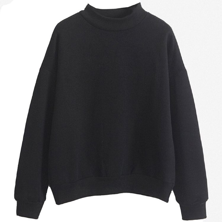 Women 10 Colors Hoodie Casual Turtleneck Sweatshirts Pullover Jacket Outwear Tops Loose Fleece Thick Knitted Sweatshirt S-Xxl - Shop Trendy Women's Clothing | LoverChic