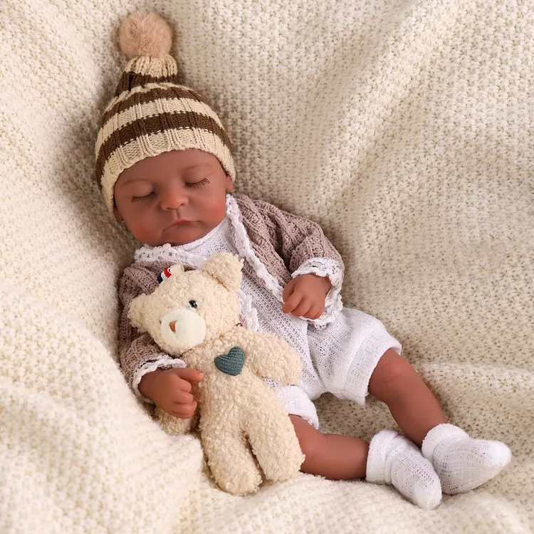Babeside Noah 12" Premium Silicone Baby Boy Doll in Knit Hat Outfit &ndash; 3&ndash;6 Months Sleeping Infant Gift