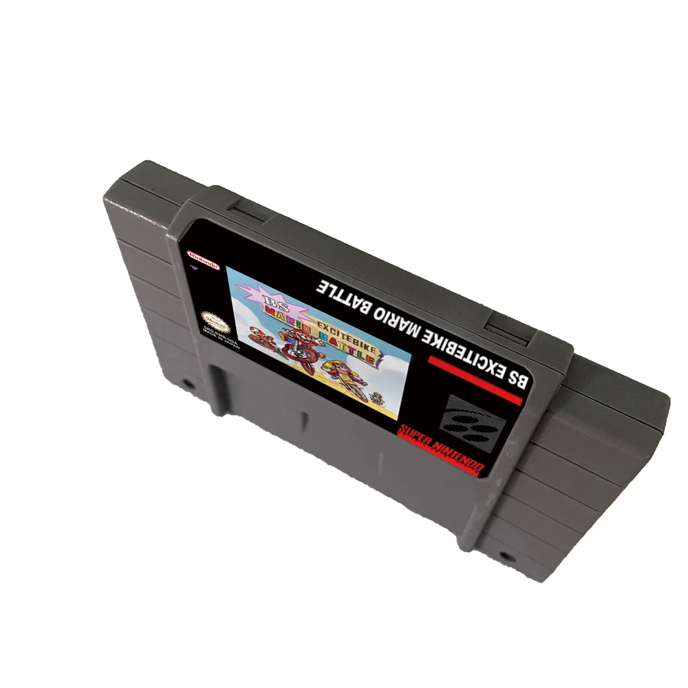 BS Excitebike Mario Battle SNES For Super Nintendo Entertainment System - 16 Bit US Version Game Cartridge