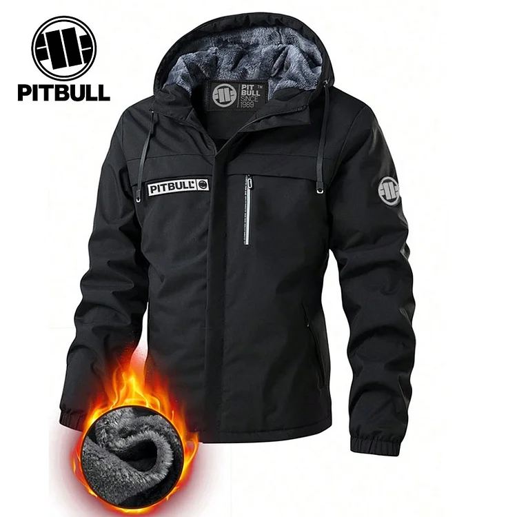 PITBULL 2024 zimowa nowa męska ciepła kurtka z kapturem i wełnianą