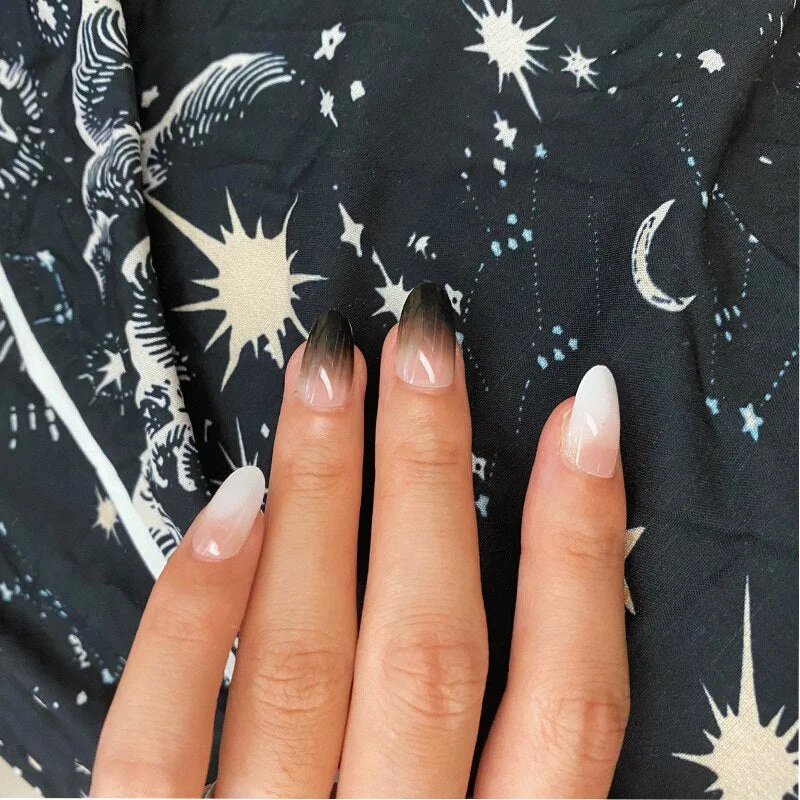24pcs Stiletto False Press on Nails Tips Matte Black Leopard Wearable Women Finished full cover Acrylic Nails Patch-Nail Inspo
