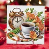 (US Local)6Pcs Coffee Afternoon Tea DIY Diamond Painting Card Diamond Drawing Card