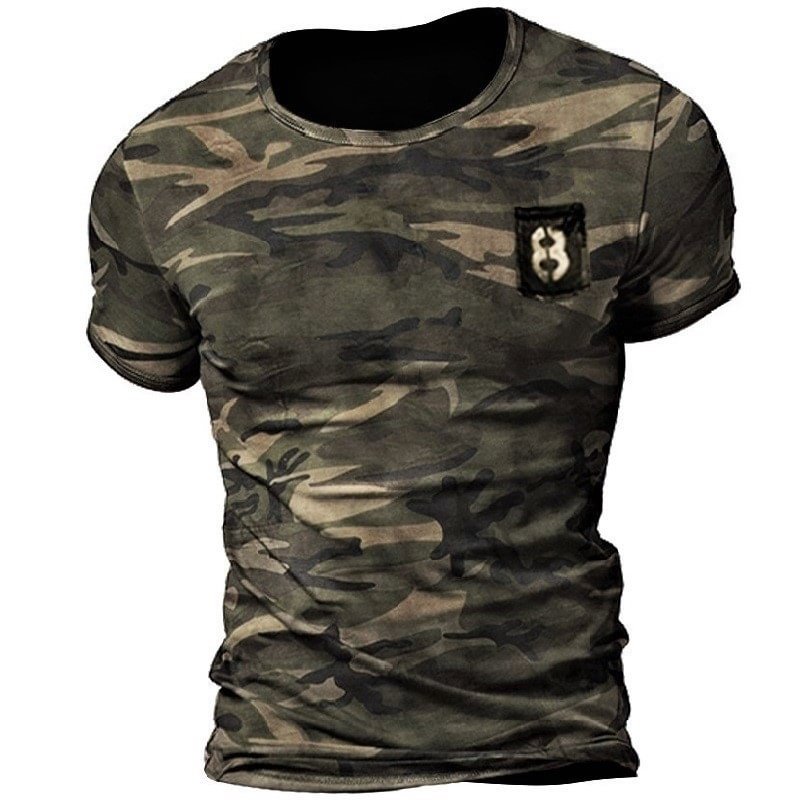 Mens Outdoor Sports Print Tactical T-shirt / [viawink] /