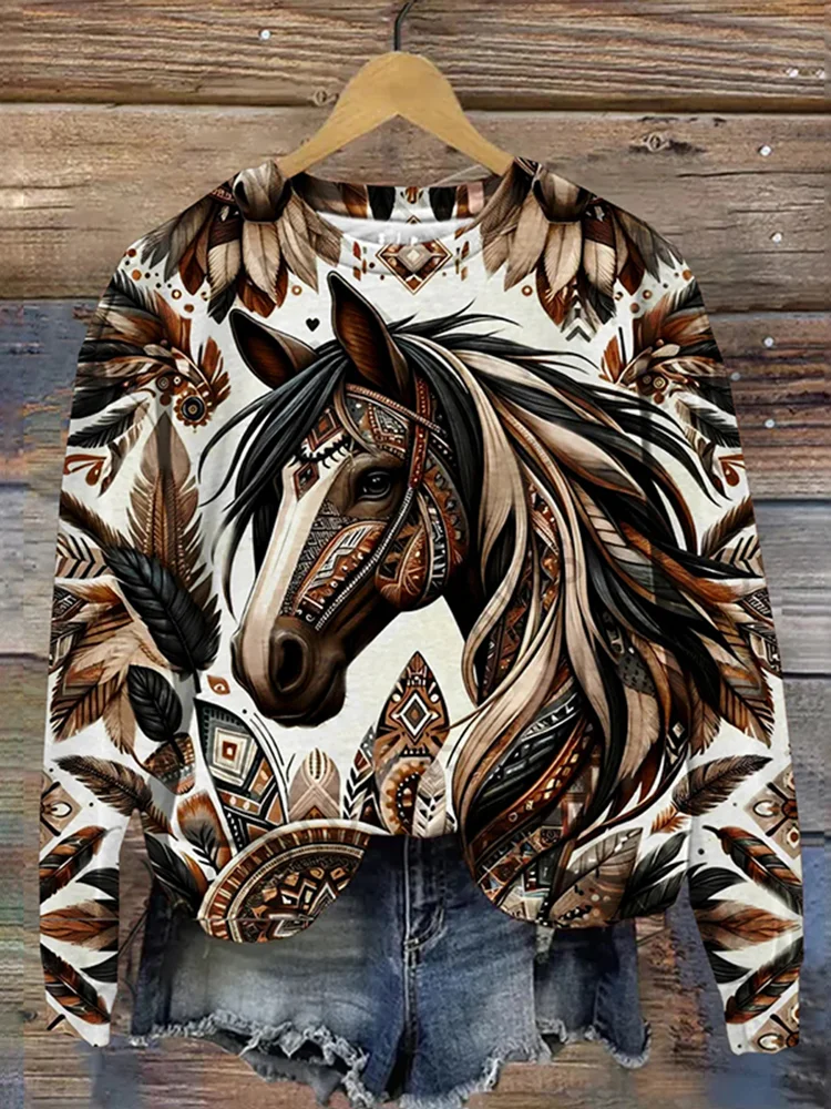 Horse 2024 print sweatshirt