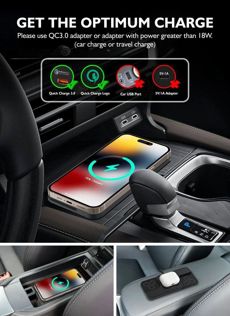 Ultra-thin car and home 2-in-1 anti-slip pad wireless charger