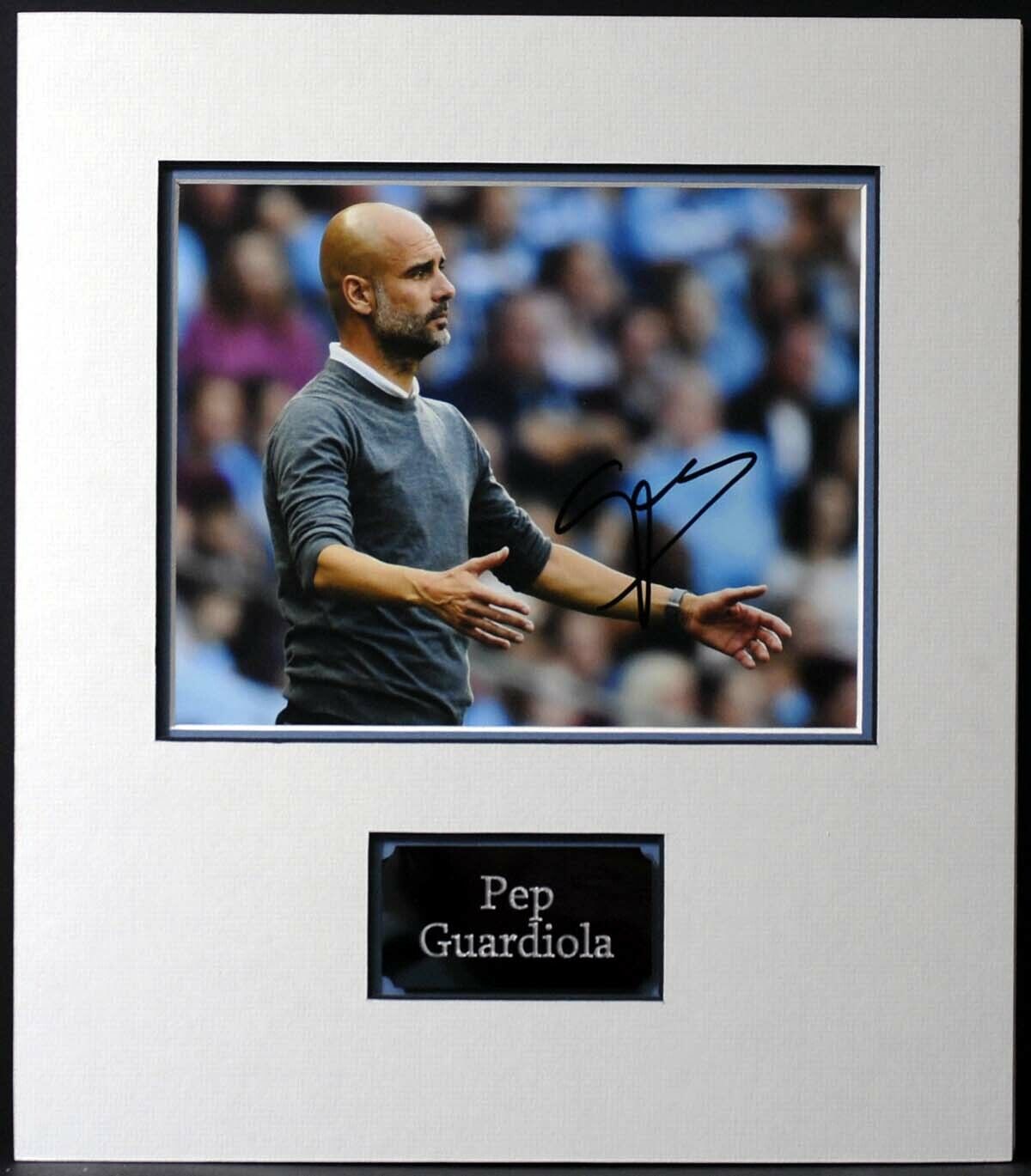 Pep GUARDIOLA Signed & Mounted 10x8 Photo Poster painting 1 AFTAL COA Manchester City Man City