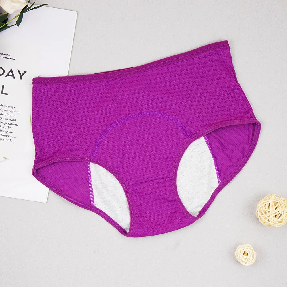Billionm Menstrual Period Panties Women Cotton Leak Proof Incontinence Briefs High Waist Female Mesh Underwear Plus Size L-6XL Dropship