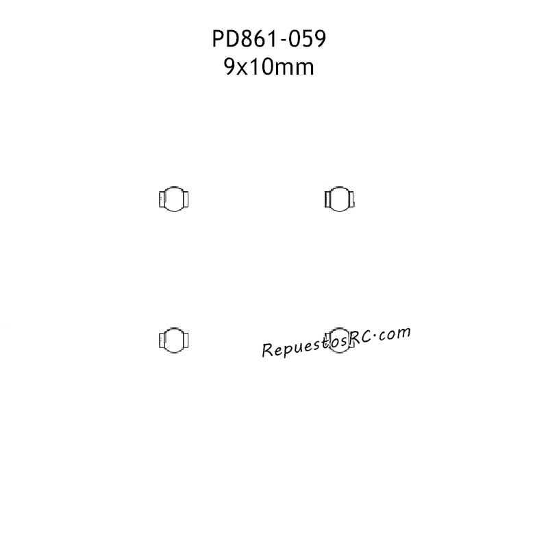 PD RACING TK10 Piezas Piezas 9x10mm Bola Pivote PD861-059