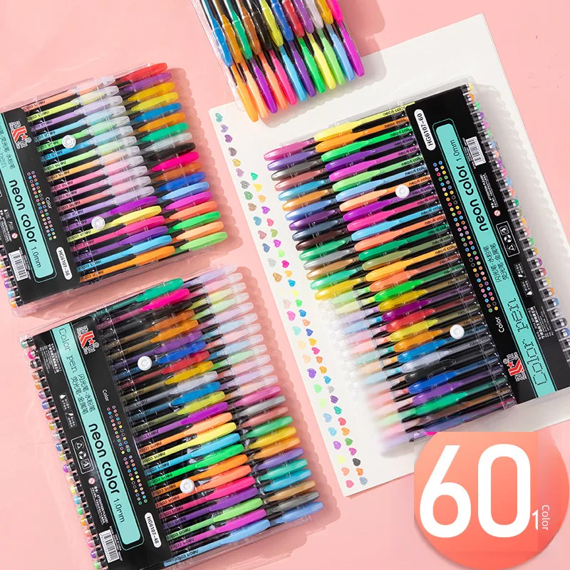 Mini 12-color 48-color Flashing Candy-colored Marker Pen Set Fluorescent 1.0 Neutral Pen Suitable For Office Culture