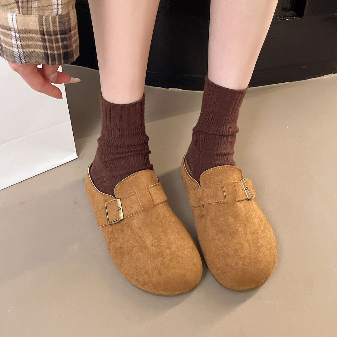 Yyvonne Yellow Birken Shoes Women 2025 Spring Pedal Lazy Man Bag Head Half Slippers Wearing Fashion Muller Shoes