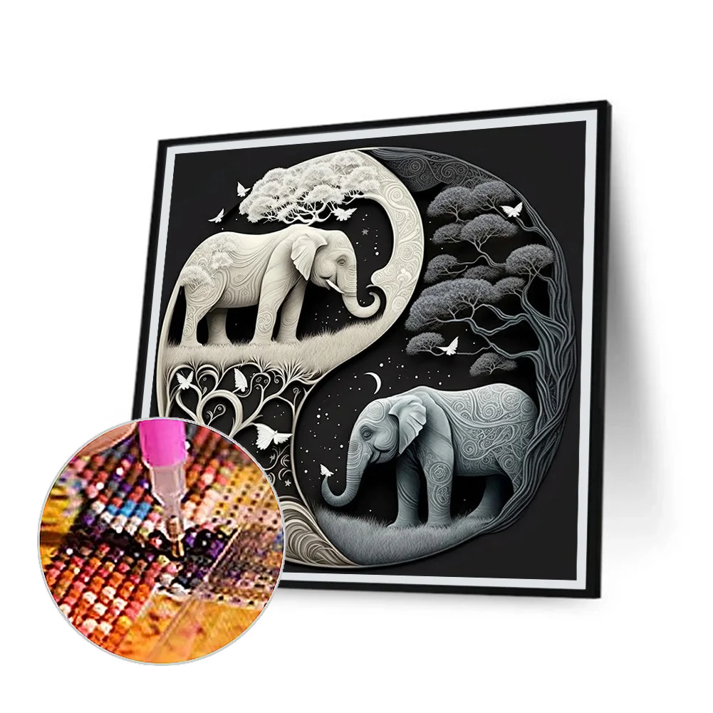 Diamond Painting - Full Round Drill - Tai Chi Elephant(30*30cm)