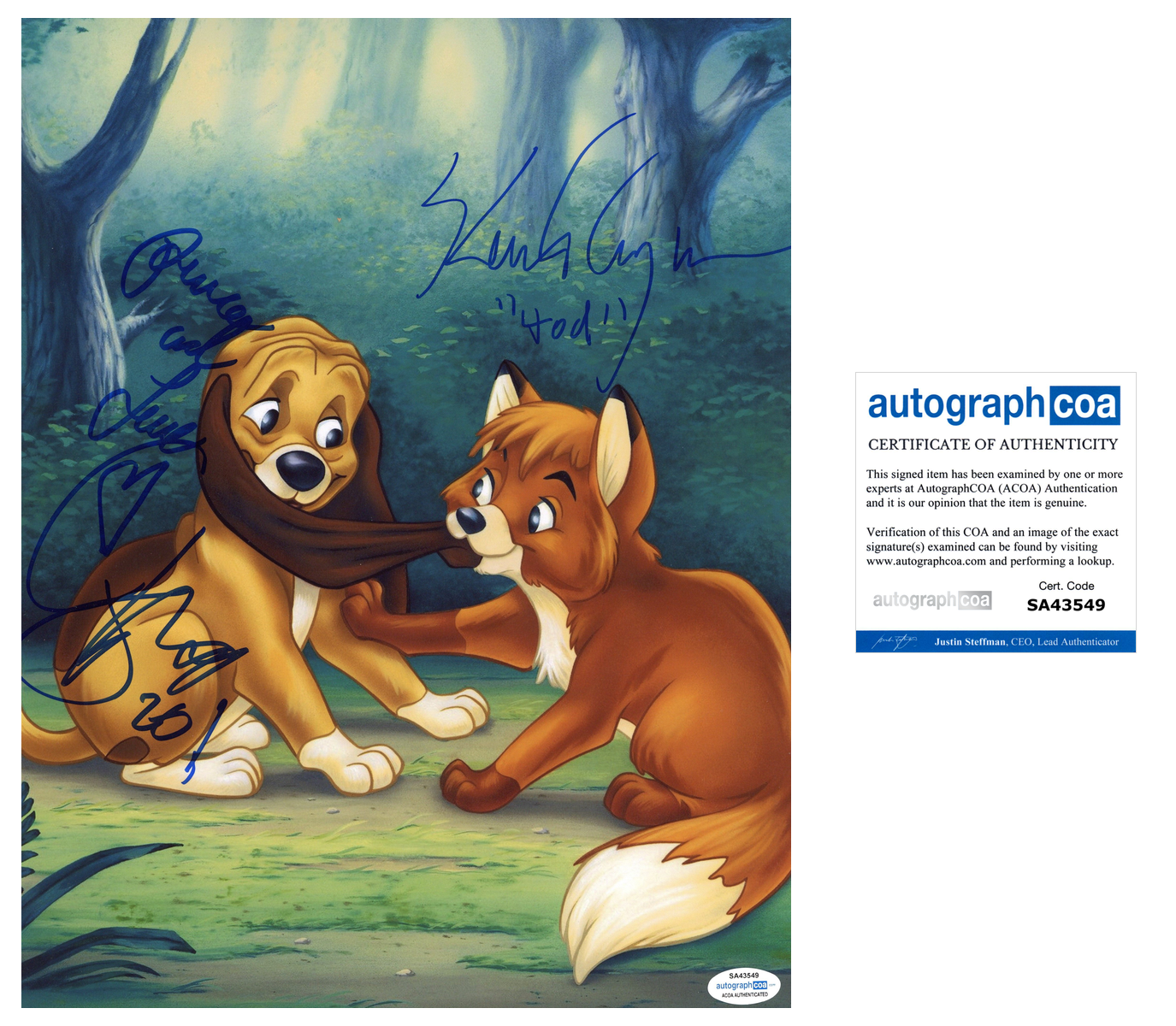 Corey Feldman & Keith Coogan Signed 11x14 Photo Poster painting The Fox and the Hound ACOA COA