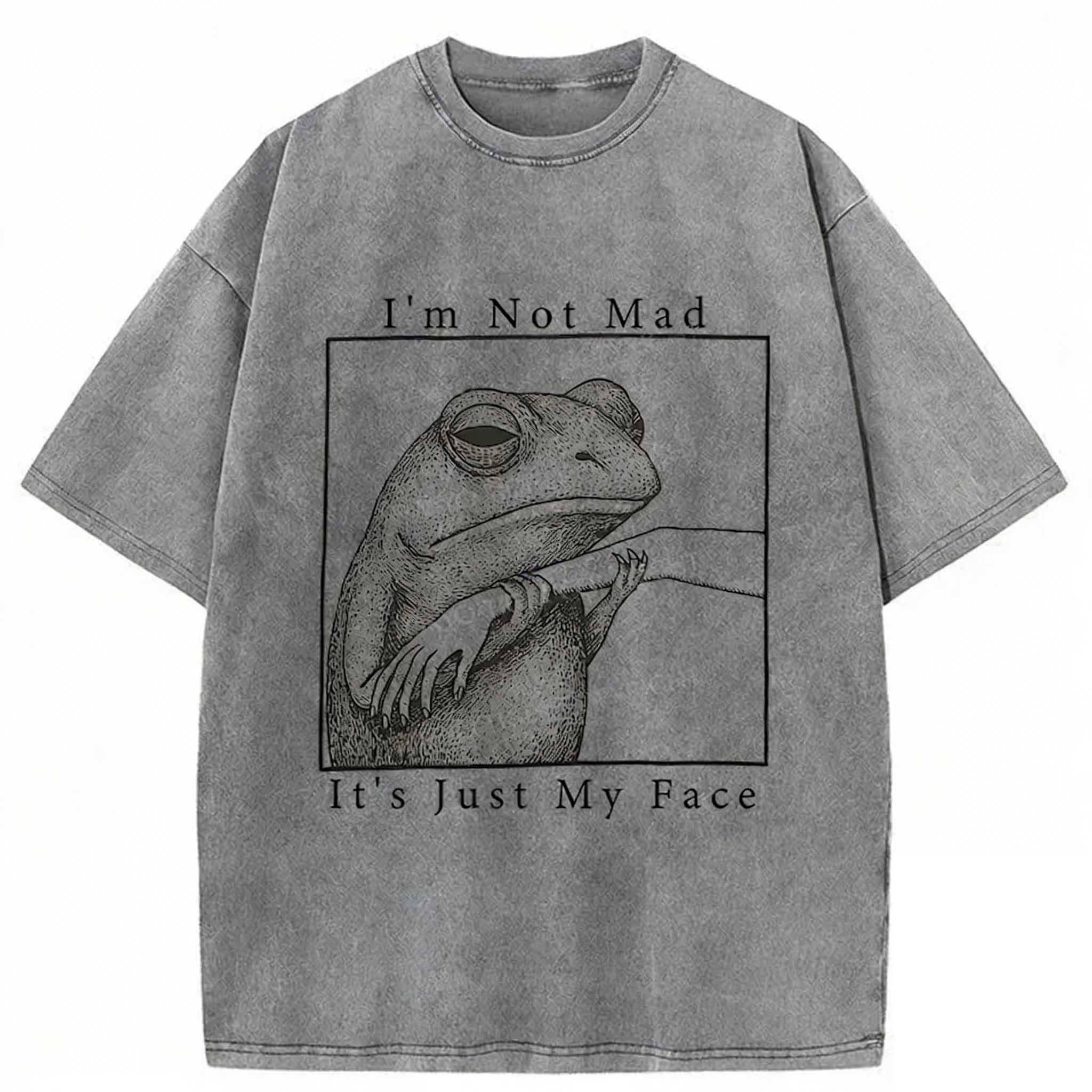 Expressionless Frog Washed T-shirt elevenforest
