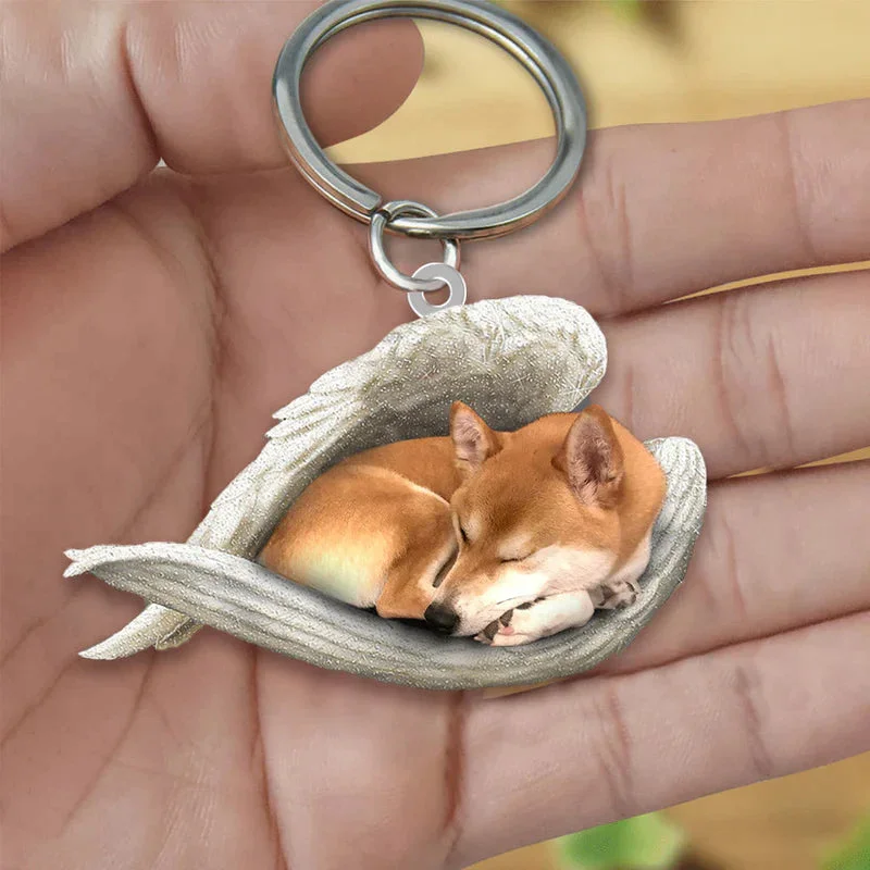 VigorDaily Sleeping Angel Acrylic Keychain Shiba Inu