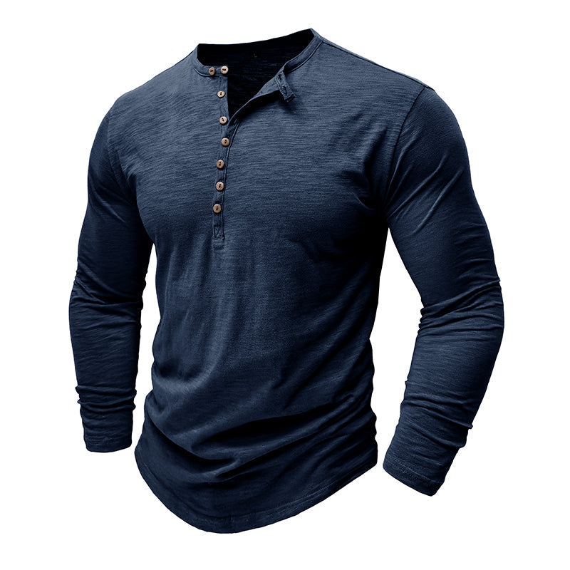 Cotton Long Sleeve Henley