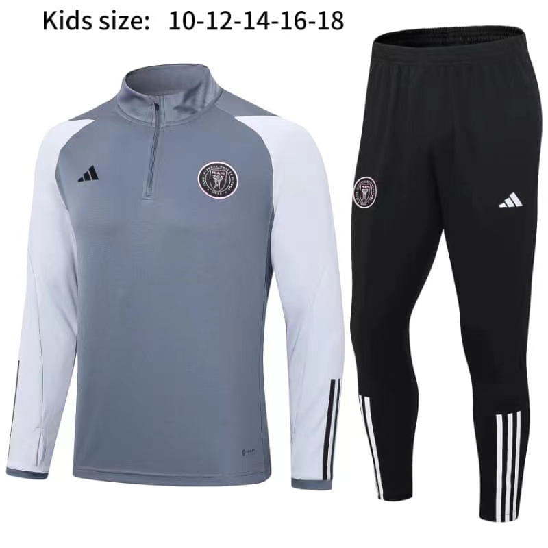 23-24 Kids Miami Half Zipper Long Sleeved Grey Training Suit