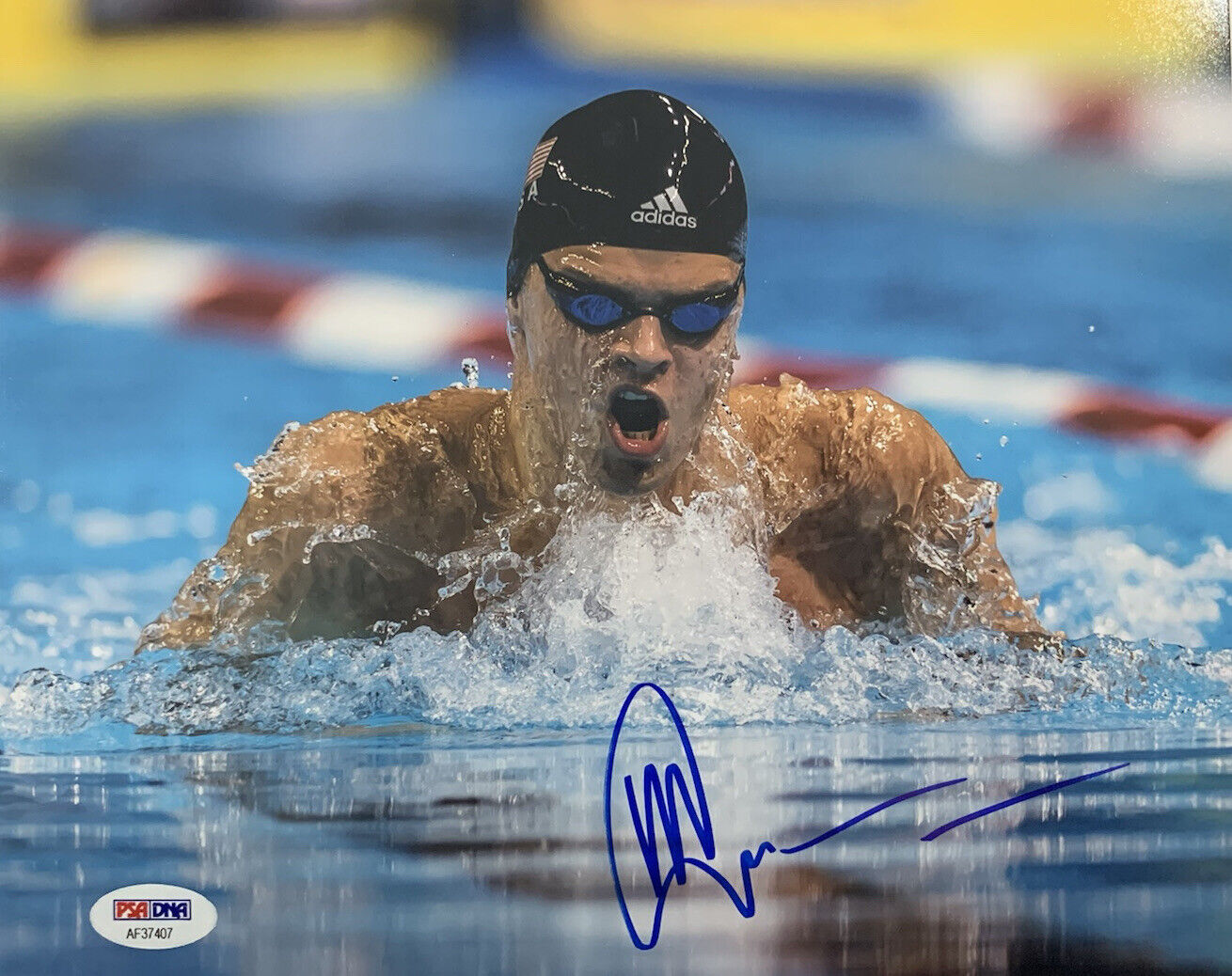 MICHAEL ANDREW HAND SIGNED 8x10 Photo Poster painting SWIMMING OLYMPICS AUTHENTIC AUTOGRAPH PSA