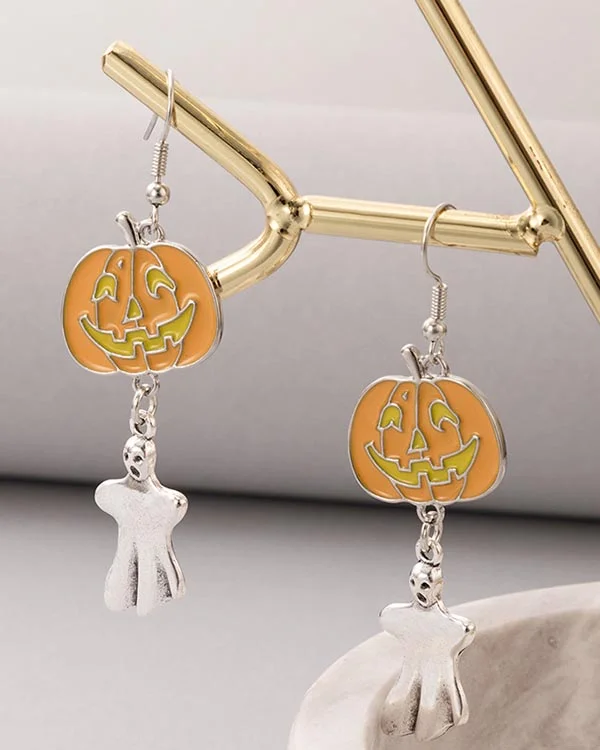 Halloween Pumpkin Fun Ghost Earrings