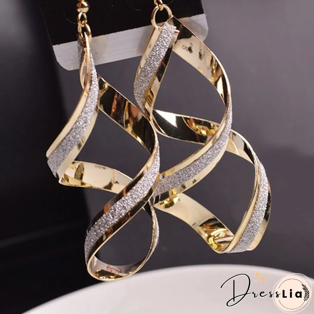 Women's Fashion Alloy Dull Polish Spiral Drop Hook Dangle Eardrop Earrings Jewelry