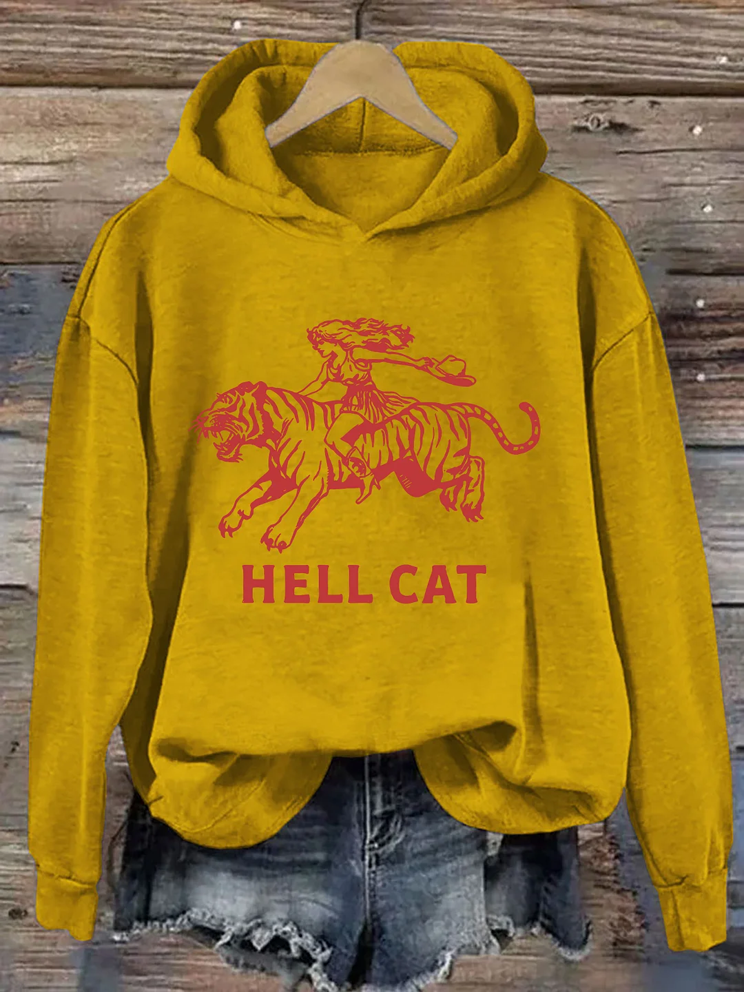 Vintage Cowgirl Hell Cat Hoodie