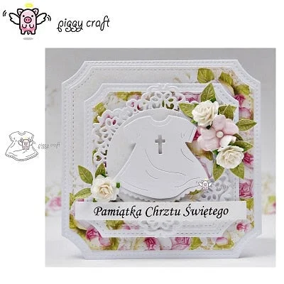 Piggy Craft metal cutting dies cut die mold IHS letter lace frame Scrapbook paper craft knife mould blade punch stencils dies