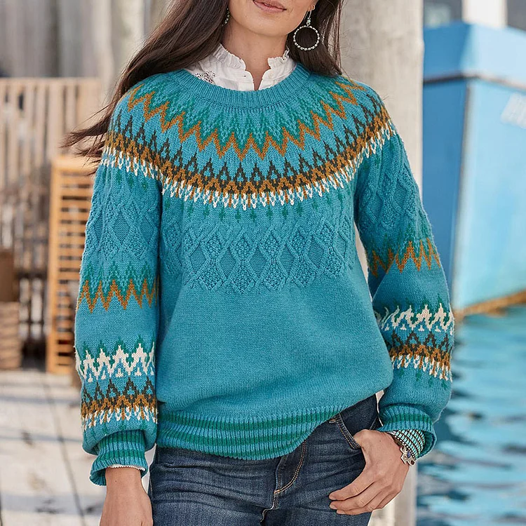 Fairman Island Jacquard Vintage Twist Sweater