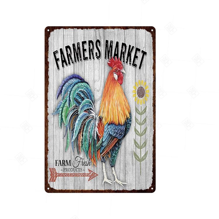 Fresh Chicken Eggs Farmhouse - Vintage Tin Signs/Wooden Signs - 7.9x11.8in & 11.8x15.7in