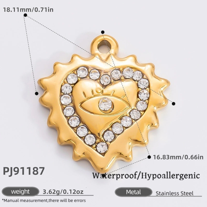 1 Piece 304 Stainless Steel Devil’s Eye Conch Heart Shape Jewelry Accessories Pendant