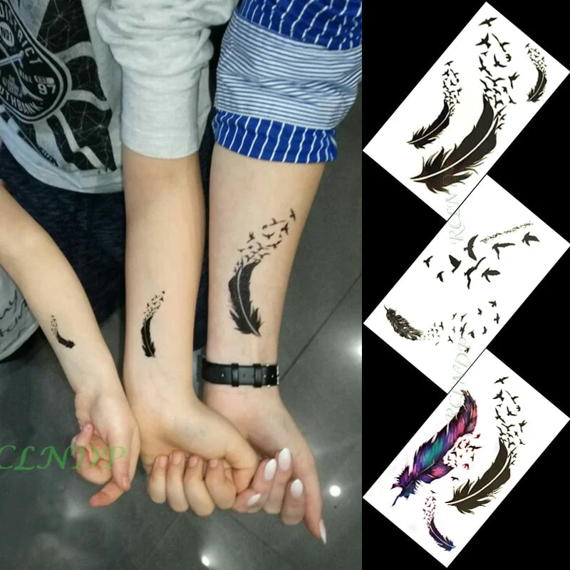 Waterproof Temporary Tattoo Sticker mandala henna bird feather body art tatto flash tatoo fake tattoos for girl women men 4