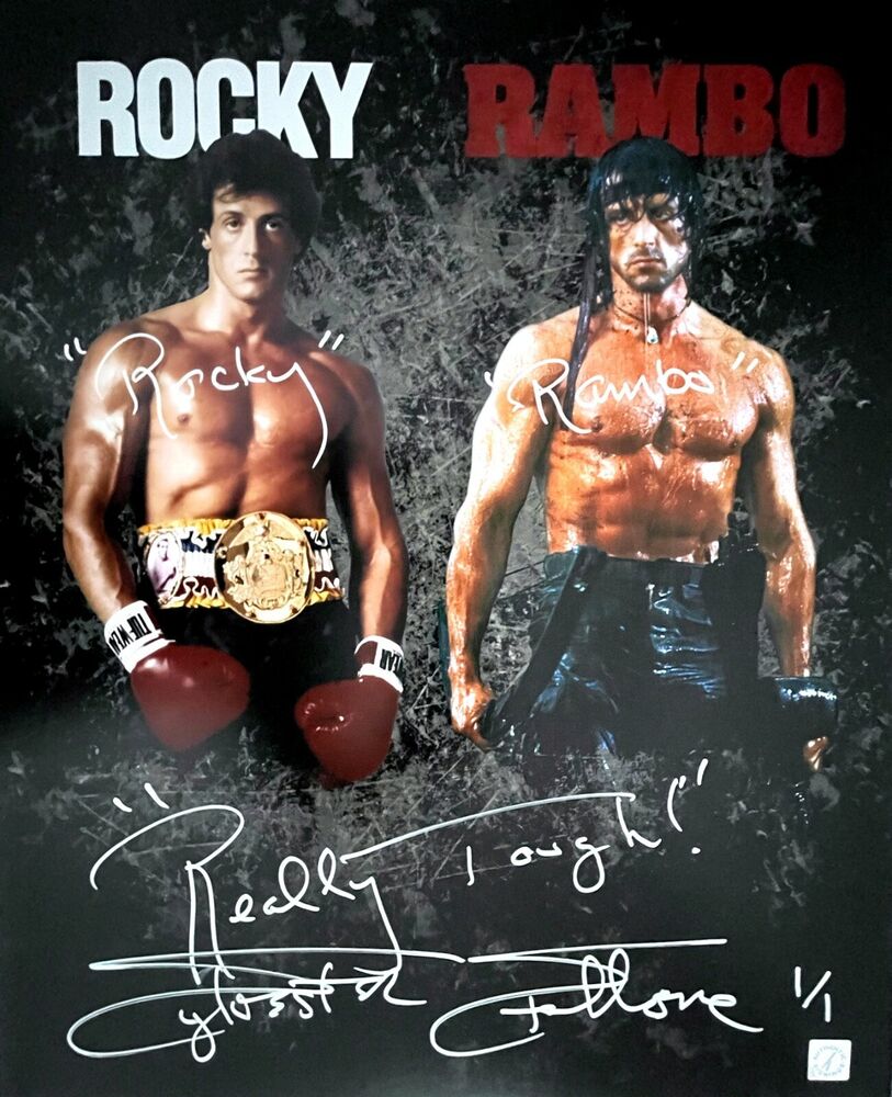 Sylvester Stallone Rocky Rambo 1 OF 1 Insc Autographed 16x20 Photo Poster painting ASI Proof