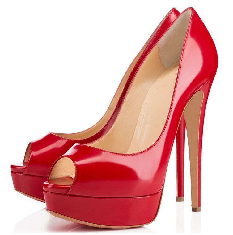 VCSHOES Peep Toe Low Cut Platform Super High Stiletto Heels Sandals