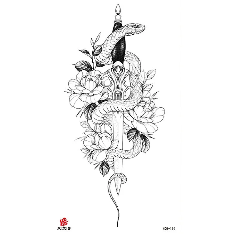 Waterproof Temporary Tattoo Sticker Chest Black Flash Tattoos Wolf Tiger Dragons Sexy Flower Body Art Arm Fake Tatoo Women Men