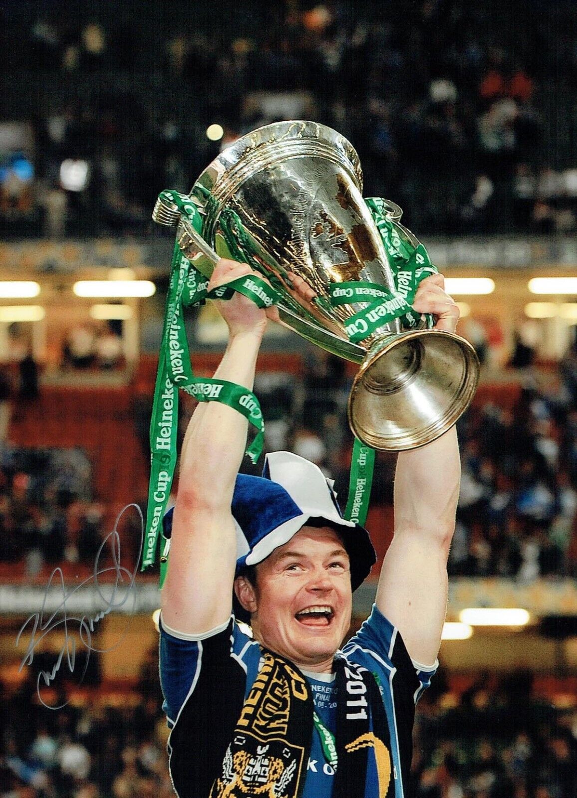 Brian O'DRISCOLL Signed Autograph 16x12 Photo Poster painting 1 AFTAL COA Leinster Rugby Legend