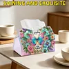(24cm)Diamond Art Tissue Box DIY PU Napkin Cover for Home Decoration(Butterfly)