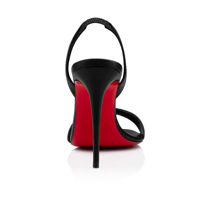 65mm/100mm Open Toe Elastic Heel Strap Pumps Matte Sandals Red Soles-vocosishoes